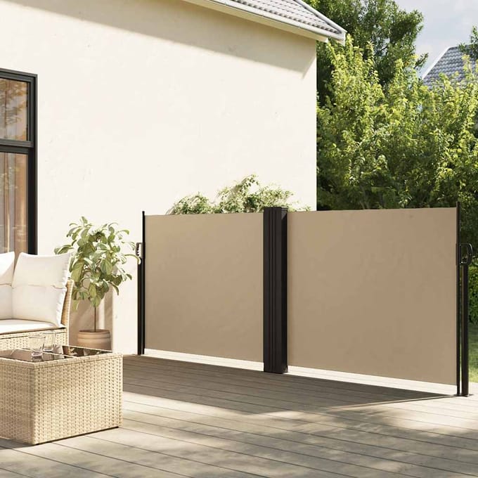 vidaXL - Windscherm - uittrekbaar - 120x1200 - cm - beige