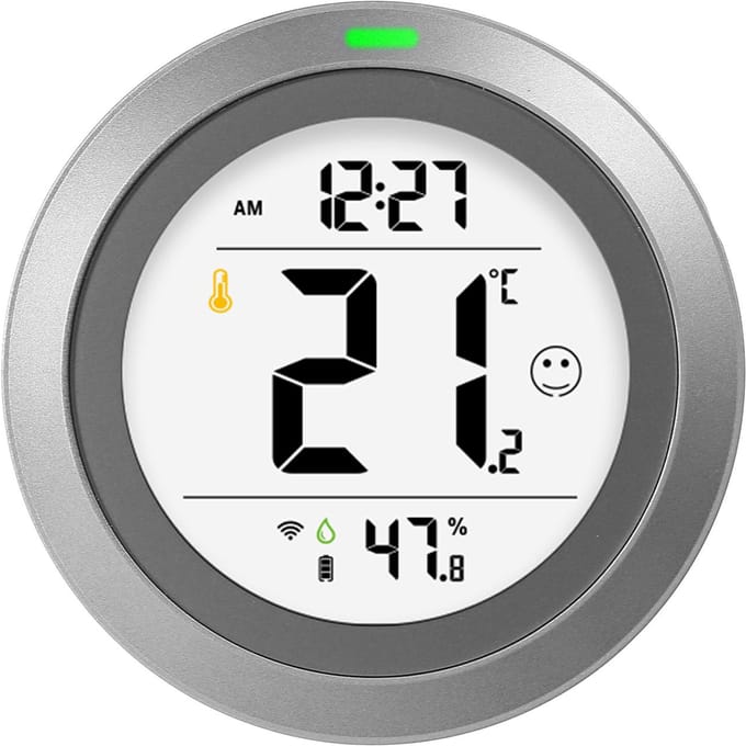 PT19DW Intelligente elektronische thermohygrometer Huisdetector WiFi Graffiti Klok lichtgrijze kleur