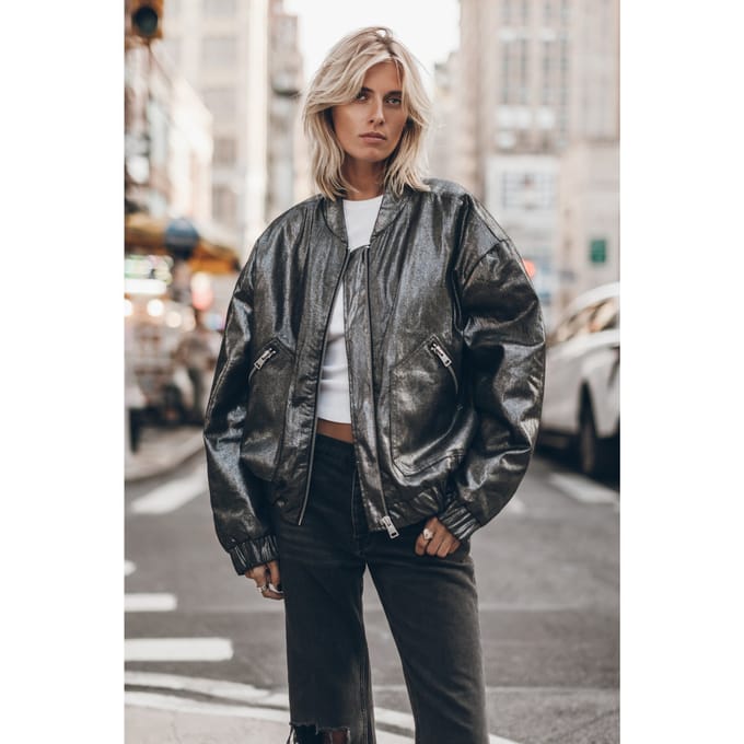 Mikuta The Silver Bomber Jacket Silver Taglia: L | Bomber Outlet | Donna | Grigio