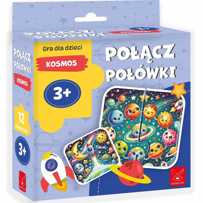 Kangur Puzzel Kosmos - Combineer Helften (12 Stuks, 3+ Jaar)