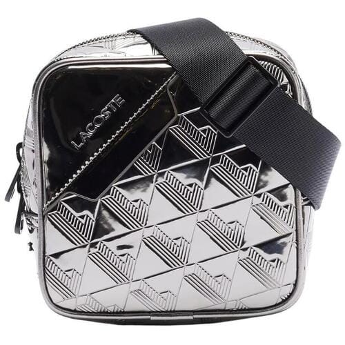 LACOSTE Avondtas Schoudertas The Blend Square Crossover Bag Silver Black Zilverkleurig