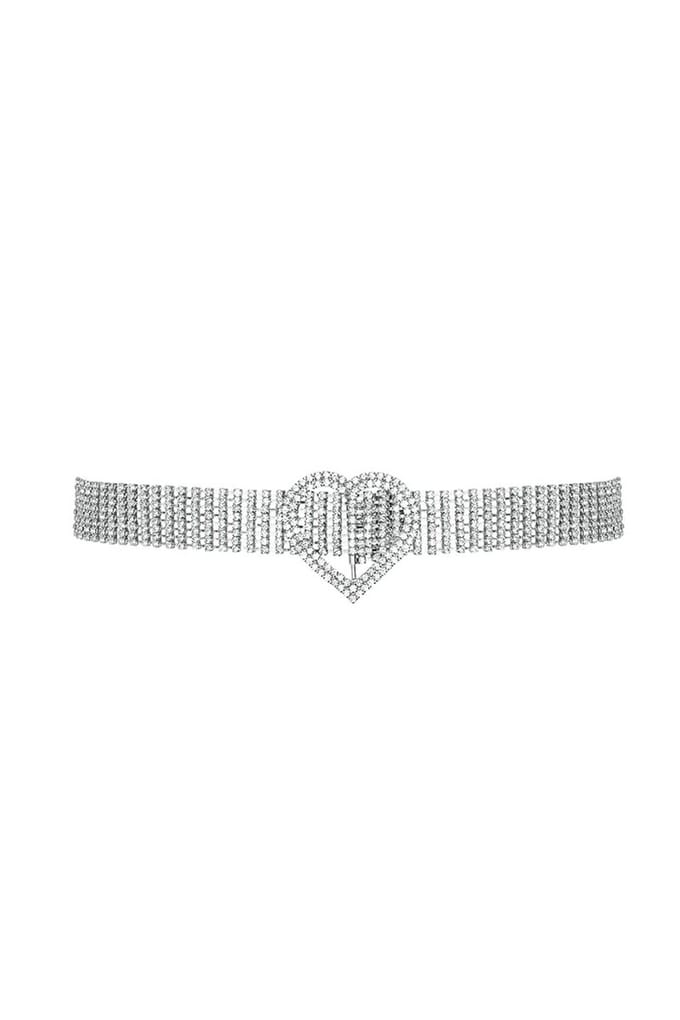 Bijoutheek belly chain heart buckle Zilver