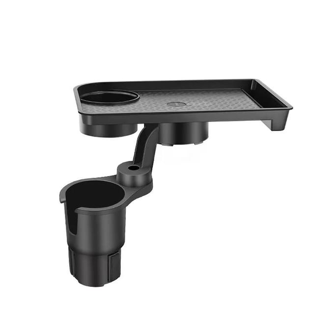 Auto Bekerhouder Expander Multifunctionele Drankhouder met Eettafel 360-Graden Verstelbare Basis Dienblad voor Snack zwart