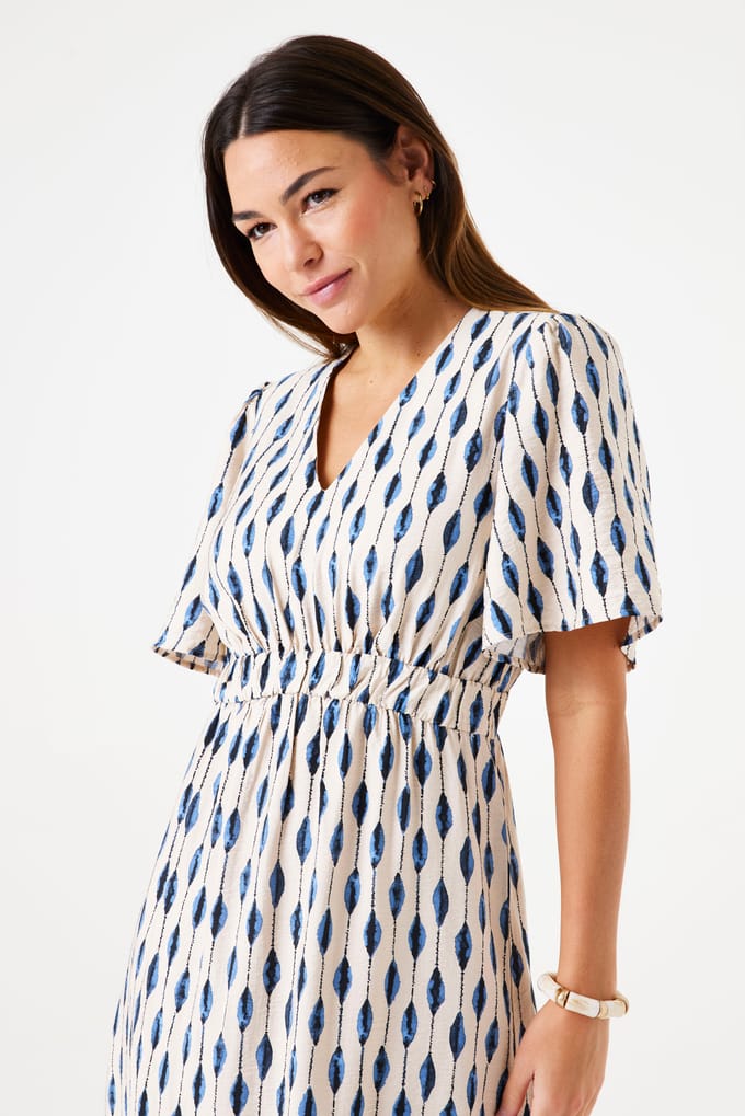 GARCIA Dames Print Jurk Wit Korte mouw