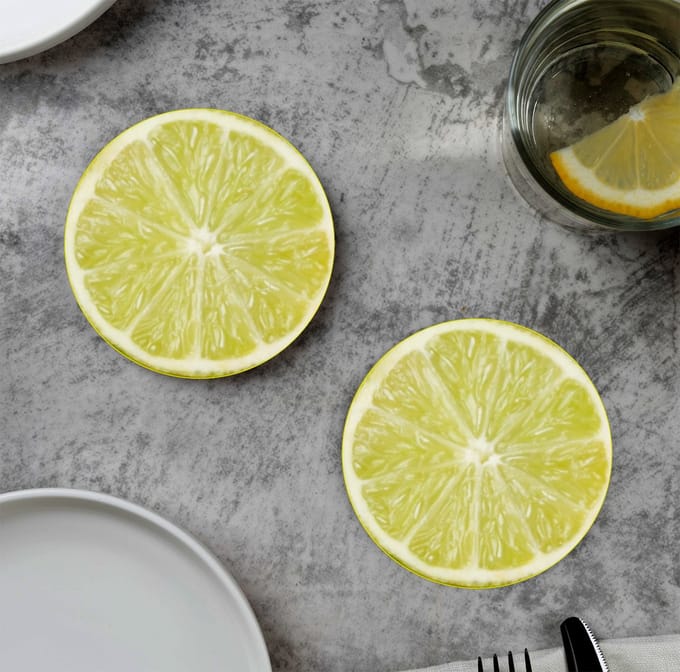 GR onderzetters voor glazen - Fruit - Lime - Vinyl - 6st