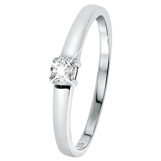 Lucardi Dames Ring bezet met zirkonia van Swarovski - Ring - Cadeau - Echt Zilver - Zilverkleurig