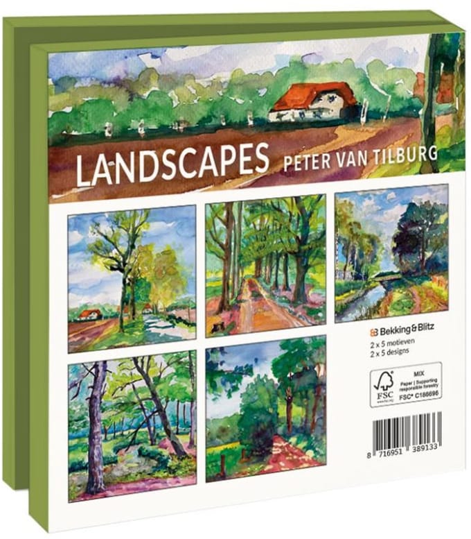 Kaartenmapje Landscapes, Peter van Tilburg 10 Stuks