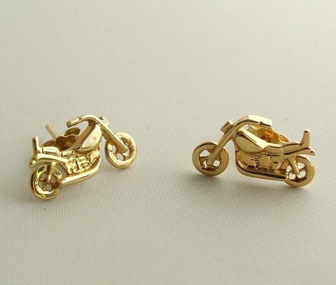 Gouden motor oorbellen