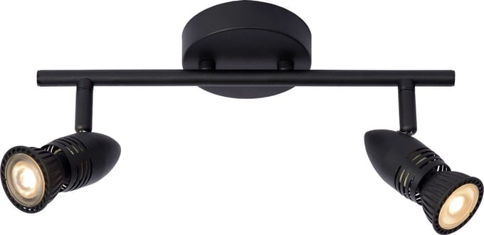 Lucide CARO - Plafondspot (Plafondlamp) - 2xGU10 (MR16) - Zwart