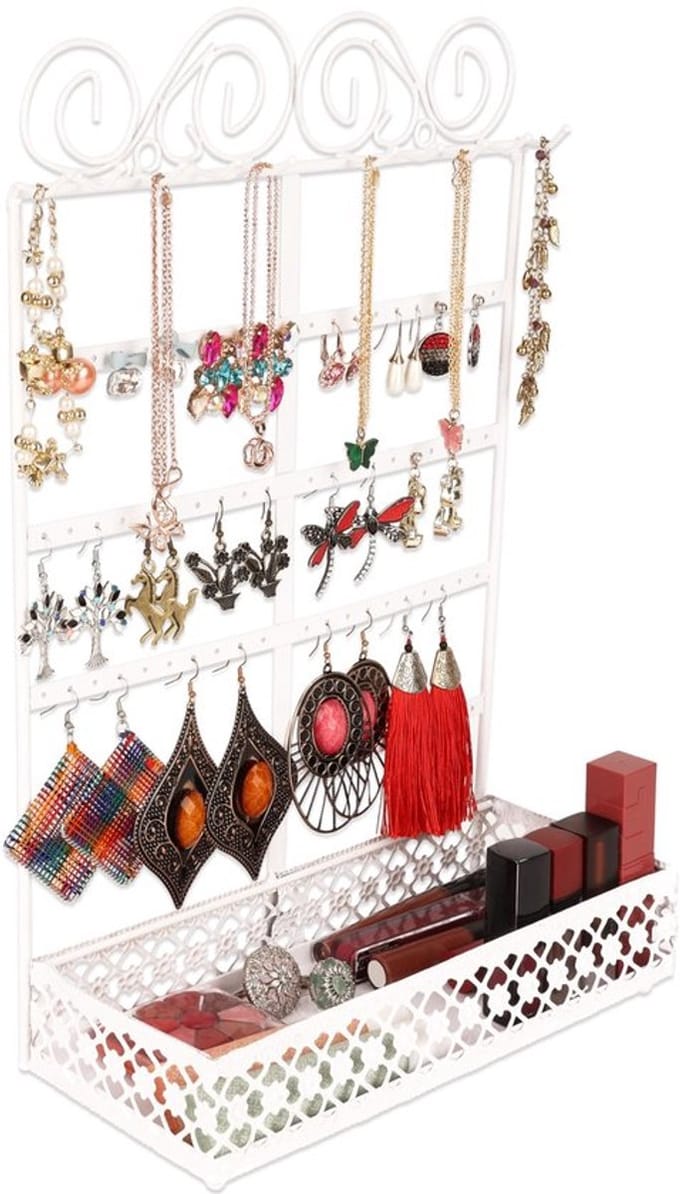 Allecto - Wit Metalen Oorbellen Organizer - Sieraden Display met