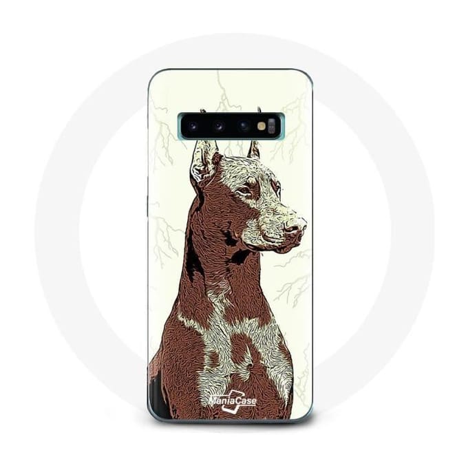 Coque - Doberman - Samsung Galaxy S10 - Souple - Protection - Blanc