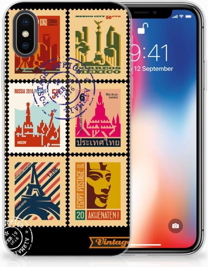 Apple iPhone X | Xs Siliconen Back Cover Postzegels