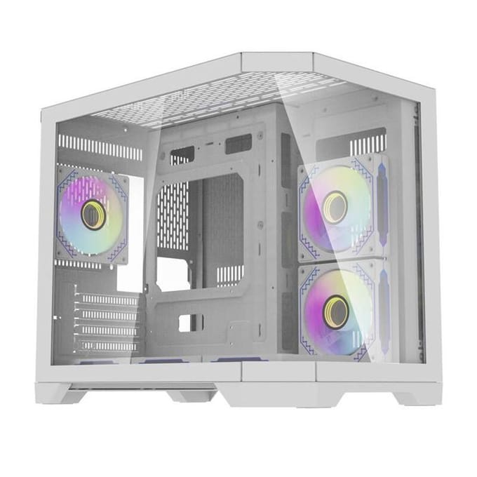 Darkflash FT418 computer case + 6 aRGB fans (white) - Case - Minitower - Wit