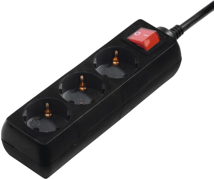 Hama Stekkerdoos met schakelaar - 3-voudig - 3m kabel - Zwart