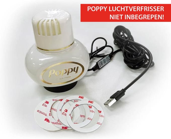 Poppy USB LED verlichting - multicolor - luchtverfrisser niet inbegrepen