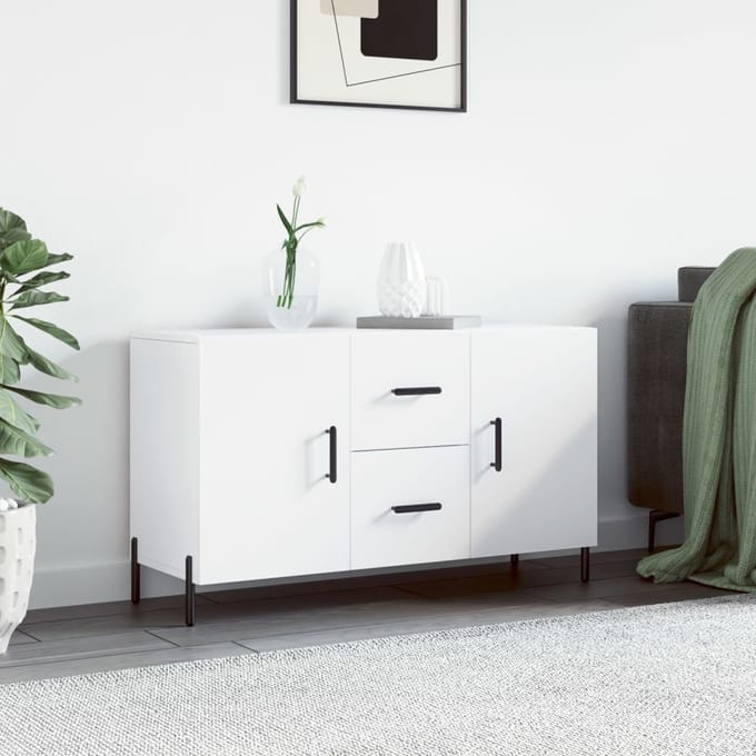 vidaXL - Dressoir - 100x36x60 - cm - bewerkt - hout - wit