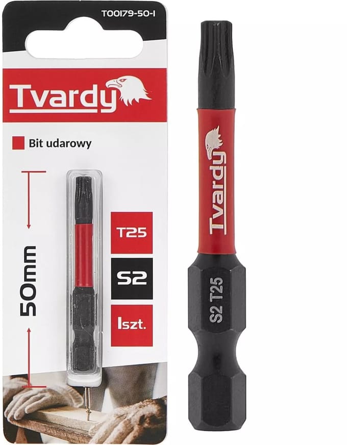 Tvardy Impact bit T25 - 50mm - S2 staal - Magnetische punt - Versterkte constructie
