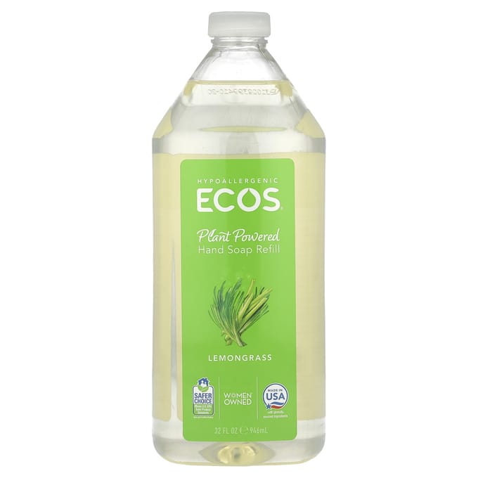 Earth Friendly Products, Ecos, Hand Soap, Lemongrass, 32 fl oz (946 ml) beige
