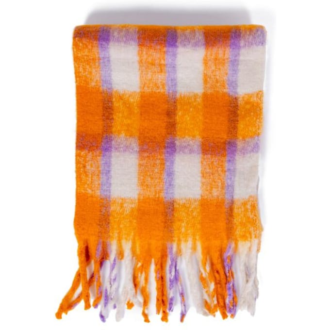 Onlmia check scarf cc - Russet orange