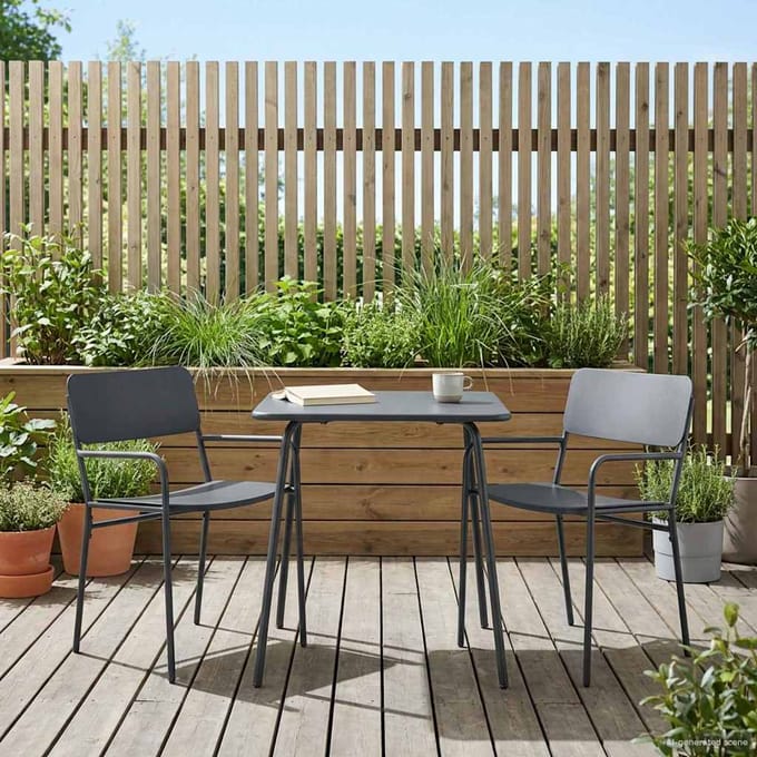 vidaXL - Tuinstoelen - 2 - st - Antraciet - Staal