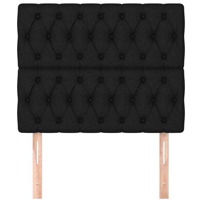 vidaXL - Hoofdbord - zwart - 90x7x118/128 - cm - Stof