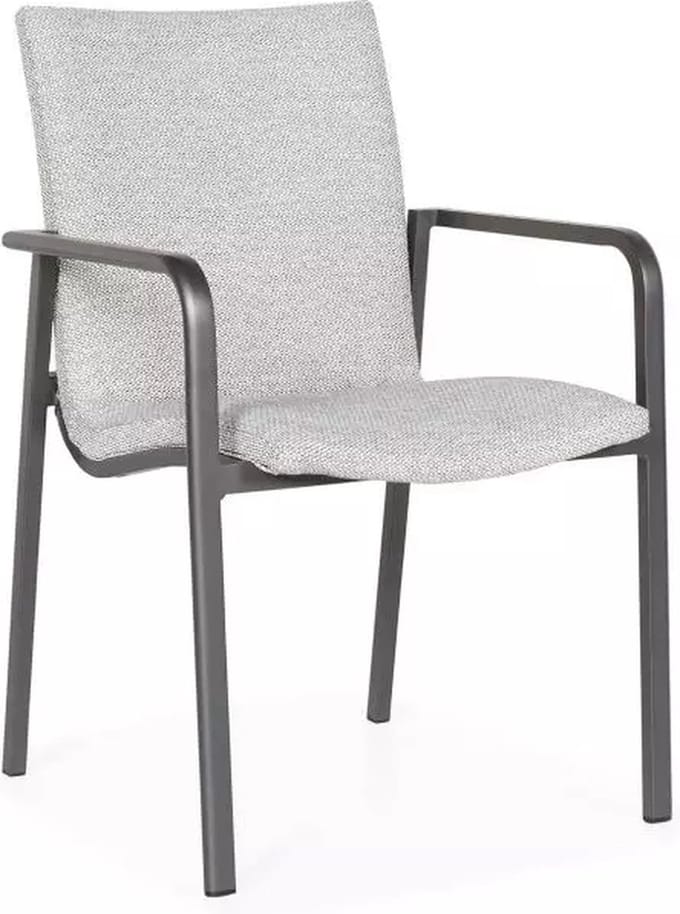 SUNS Armstoel Anzio Soft Grey Mixed Weave