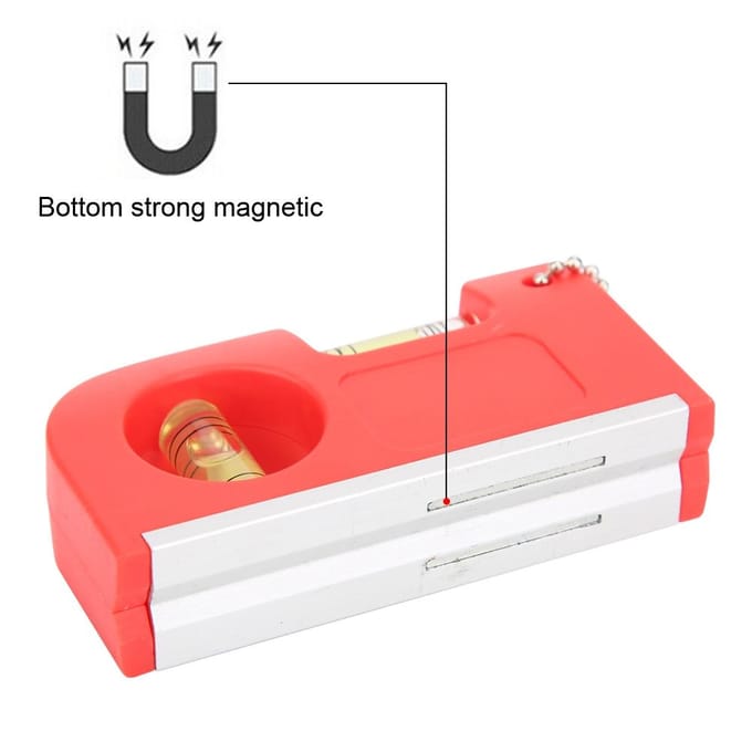 2pcs Mini Niveau à Bulle Magnétique Gradateur Extérieur Maison Plastique Outil de Mesure Horizontal red