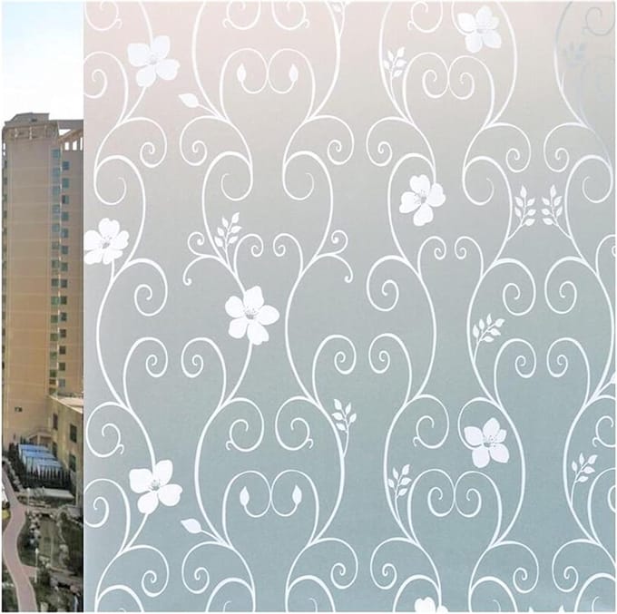 Privacy raamfolie - Glasdecoratie - Meer privacy - Warmte-isolerend - 45 x 200 cm - Wit