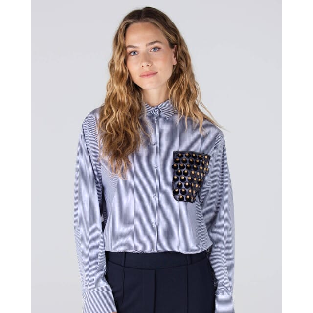 Jansen Amsterdam Goldie Blouse Cs3 726 Sequins Pocket Dames - Jurken - Multi - Maat 40