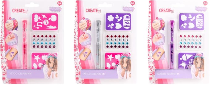 Create it! Tattoo Geurpen & Diamant m/sjablonen Opmaken en sieraden