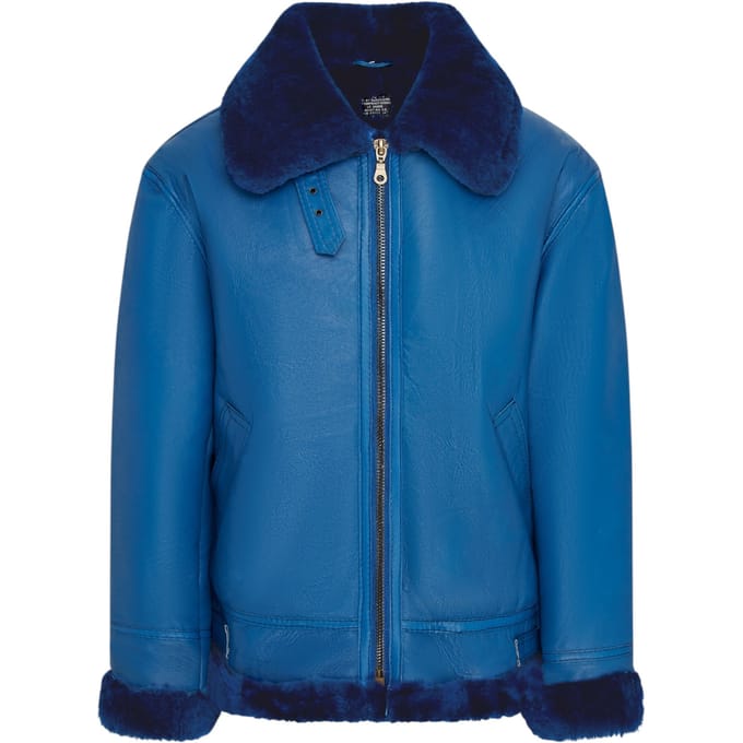 Heren blauw B3 bommenwerper RAF pilotenjack van schapenvacht - Wyndham