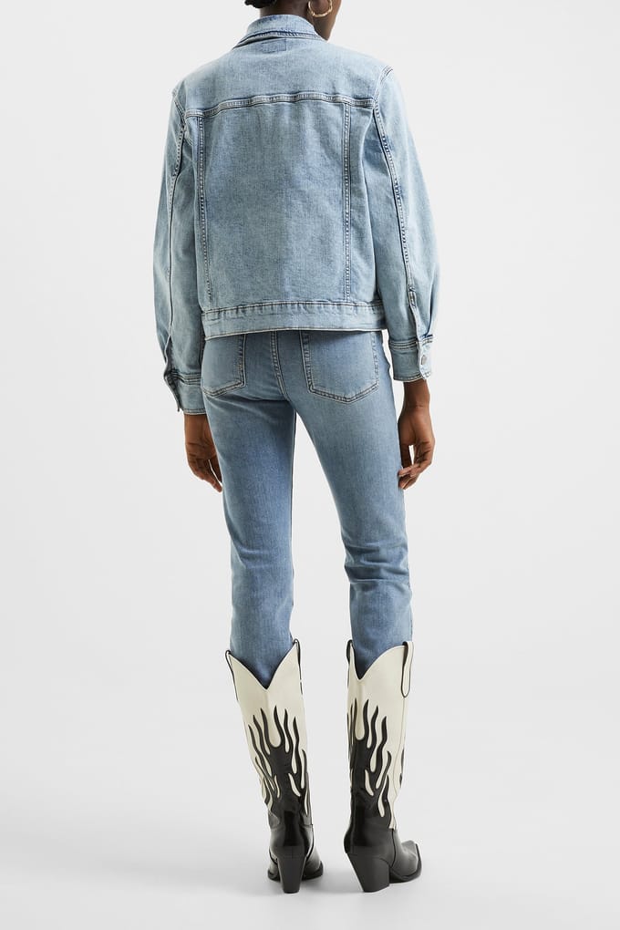 French Connection Stretch Trucker Jckt Bleached Out Größe: M | Jeansjacken Outlet | Damen