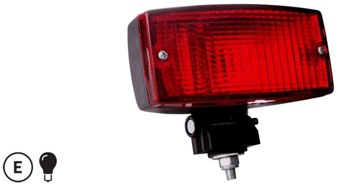 Dagrijverlichting - SIM - 3123 - Deense lamp - 5.5 - 14cm - Positielicht Talmu-style - Rood - 12V-24V