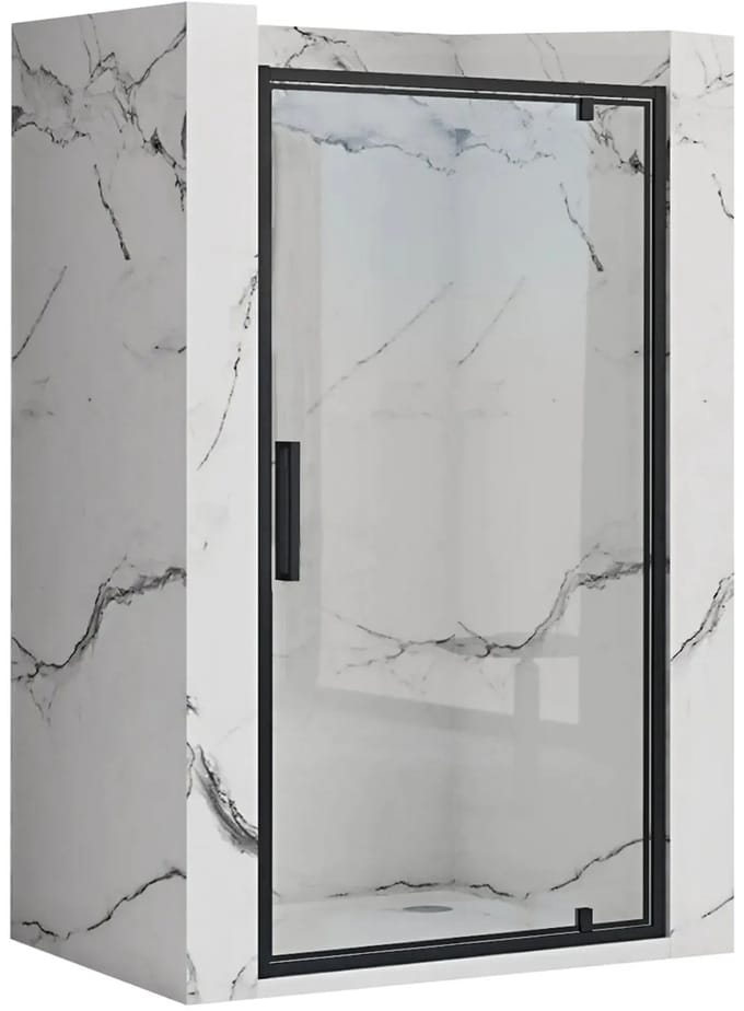 Rea Rapid Swing - Scharnierende Douchedeur - Zwart - 70 - 2,5X70,5X195Cm