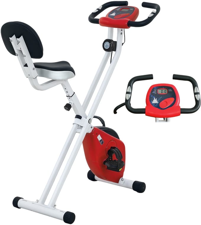 HOMCOM-Magnetische hometrainer-staal-43x97x109cm-wit