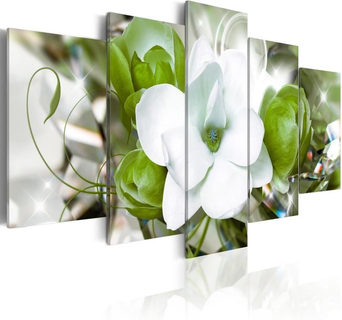 Schilderij - Groene Fee, 5luik