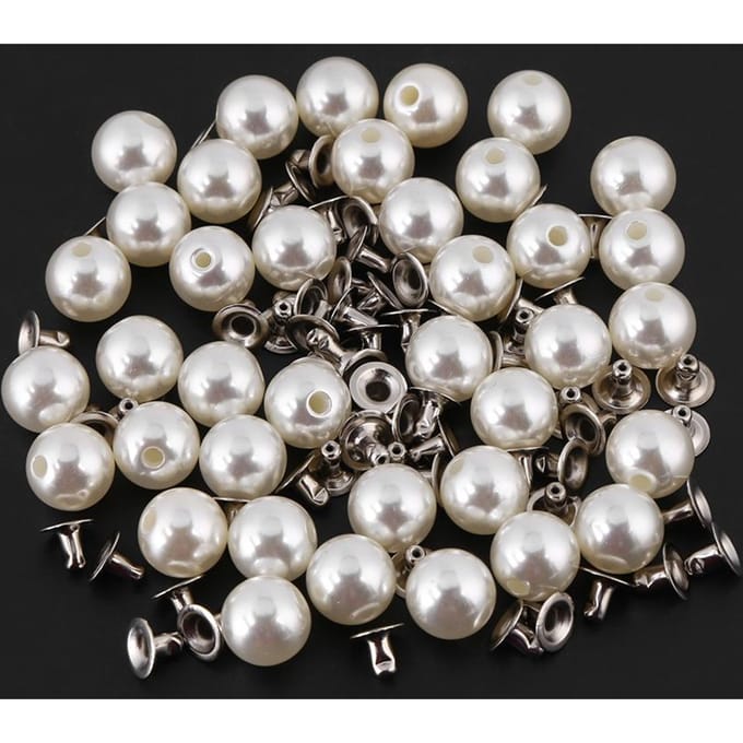 300 stuks 6mm 8mm 10mm 12mm Gemengde Maten Klinknagels Stud Knop Craft Tas Decoratie Wit gray