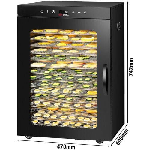 GGM Gastro Dörrgerät / Dörrautomat - mit 16 Ablagen - Schwarz - 1,5 kW