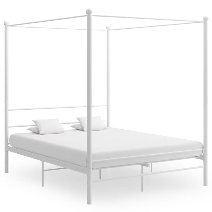 vidaXL - Hemelbedframe - metaal - wit - 160x200 - cm
