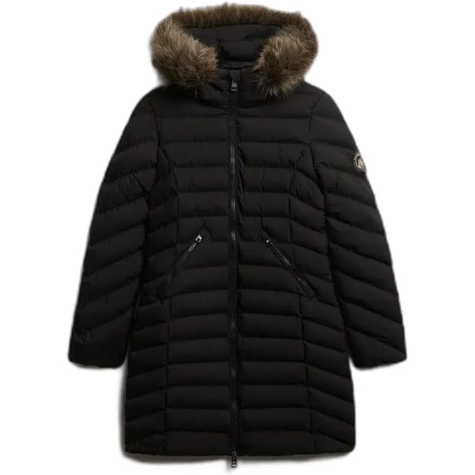 Superdry - Fuji Jas Met Capuchon En Imitatiebont - Dames - Gewatteerde jassen