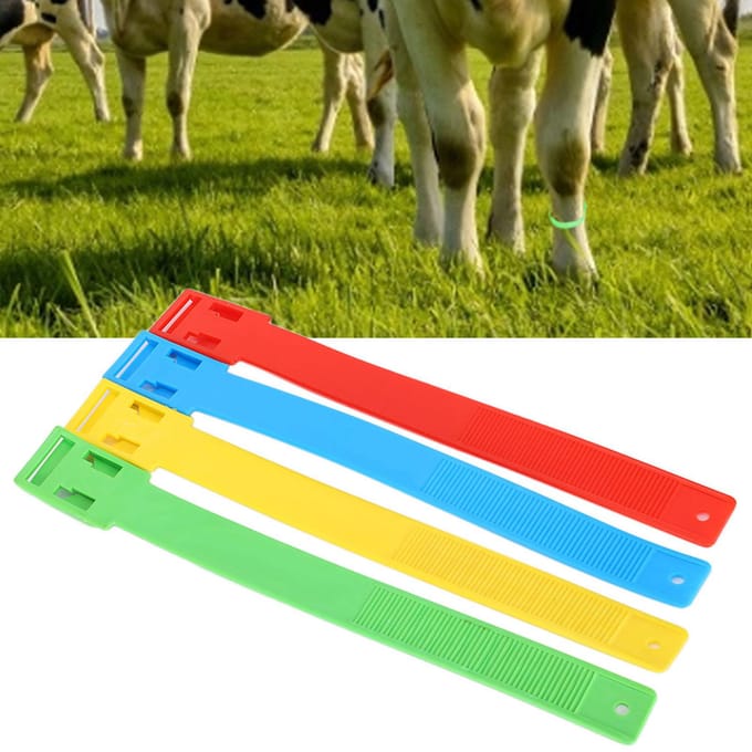 4 Stuks Identificatietape voor Koeienpoten Veelkleurige Ring voor Boerderijvee red