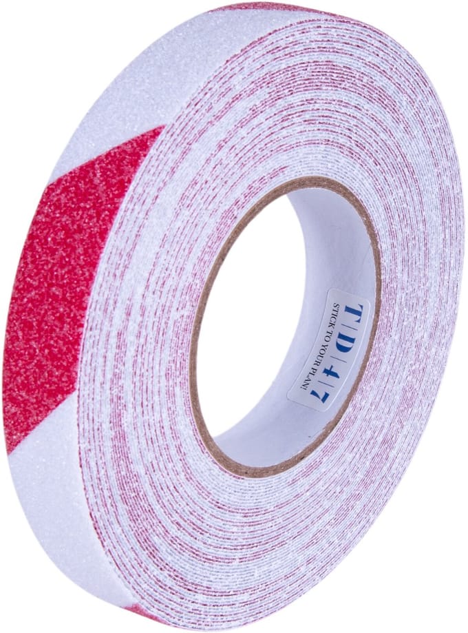 TD47 Antislip Tape 25mm x 18,3m Rood/Wit