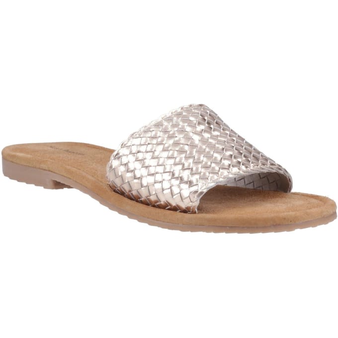 Hush Puppies Hetty Slide Leer Dames Bronzen Sandalen