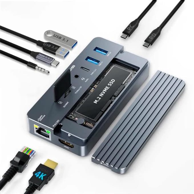 Acasis - SSD Opslag - 10-In-1 Hub - Docking Station