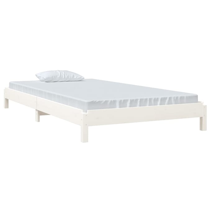 vidaXL - Bed - stapelbaar - 90x190 - cm - massief - grenenhout - wit