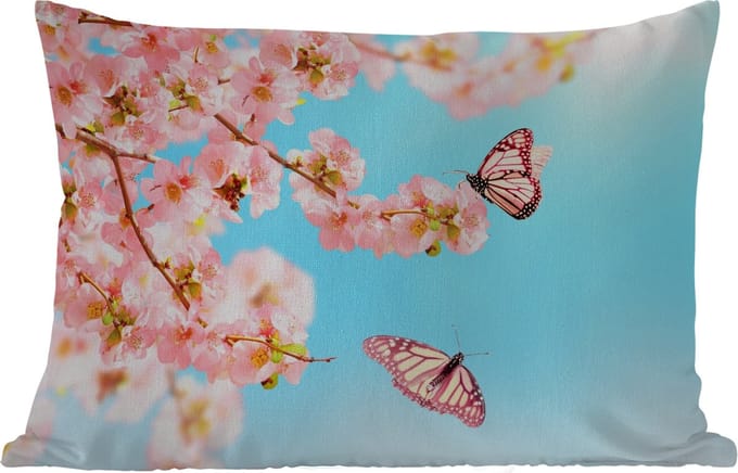 Buitenkussens - Tuin - Vlinders - Boom - Bloemen - 50x30 cm