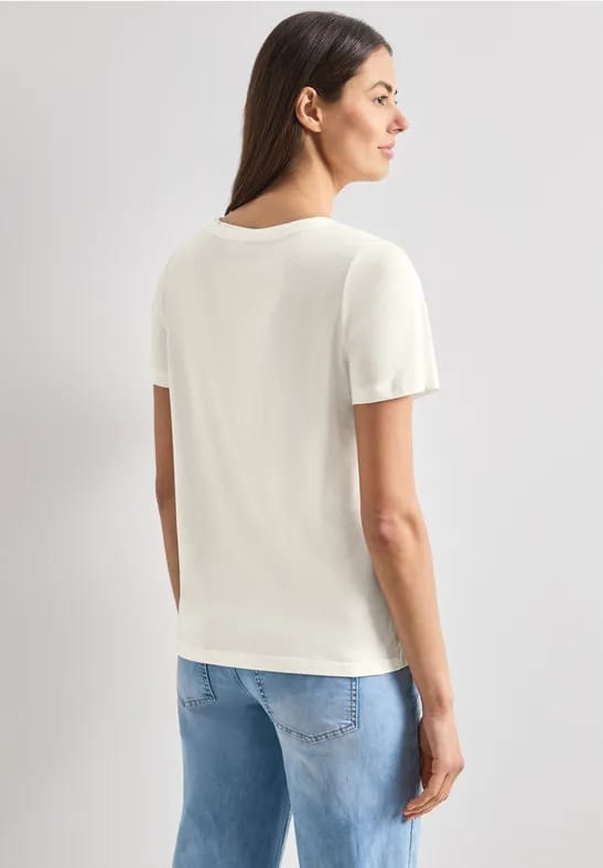 Shirt met ronde hals en frontprint