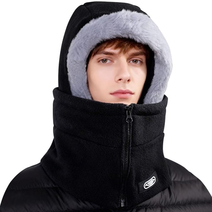 Dailygoods- Bivakmuts Winter - Warme Fleece Balaclava - Skimasker met Ritssluiting - Fietsmuts - Winddicht - Geschikt voor Heren/Dames