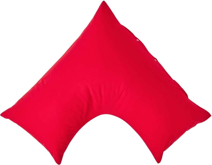 Homescapes Percale Katoen V-Kussensloop - Rood - 100% Egyptisch Katoen - 200TC - 38 x 76 cm