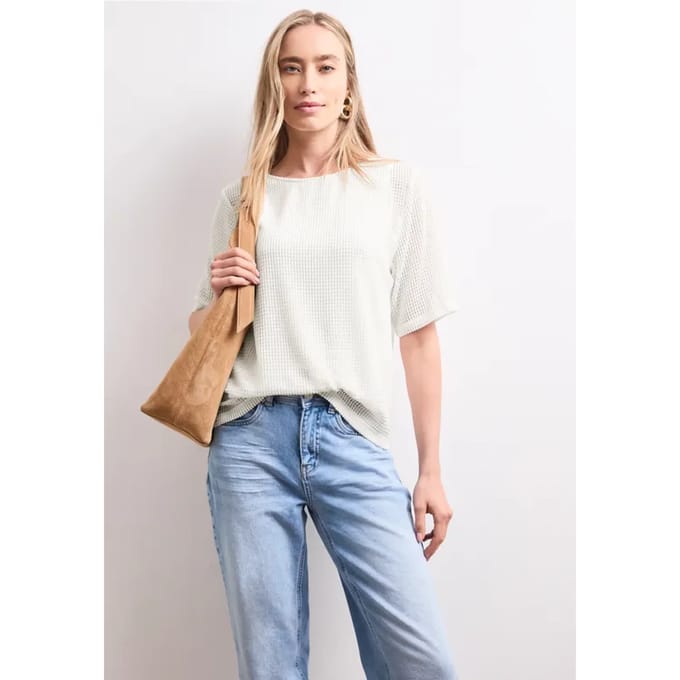2-in-1 shirt van mesh met boothals